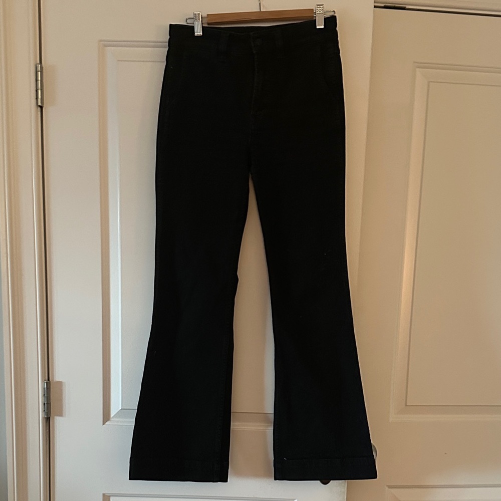 J. Crew Women's Black Flare Jeans Hugh Waist Sz 27
